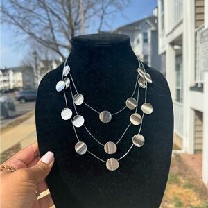 Elegant Silver Disc Necklace